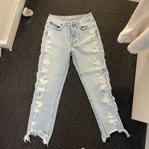 LF carmar high rise jeans with detailed legs